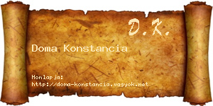 Doma Konstancia névjegykártya